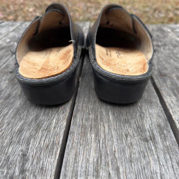 Finn Comfort Germany Aussee Leather Clogs Womens EU 40/ US 9.5 Black Brown Print - Picture 2 of 7